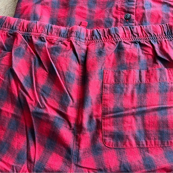 Toad & Co Shut Eye Pajama Shirt & Shorts Set Red and Black Plaid - Picture 5 of 14
